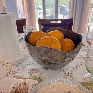 Vintage Lenox Silver Plated Floral Embossed Large Bowl